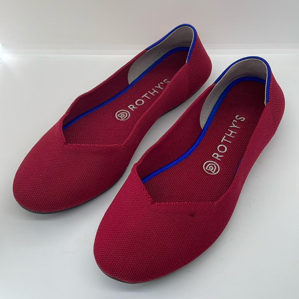 Rothy’s Red Rounded Toe Flats 9 - Picture 1 of 5